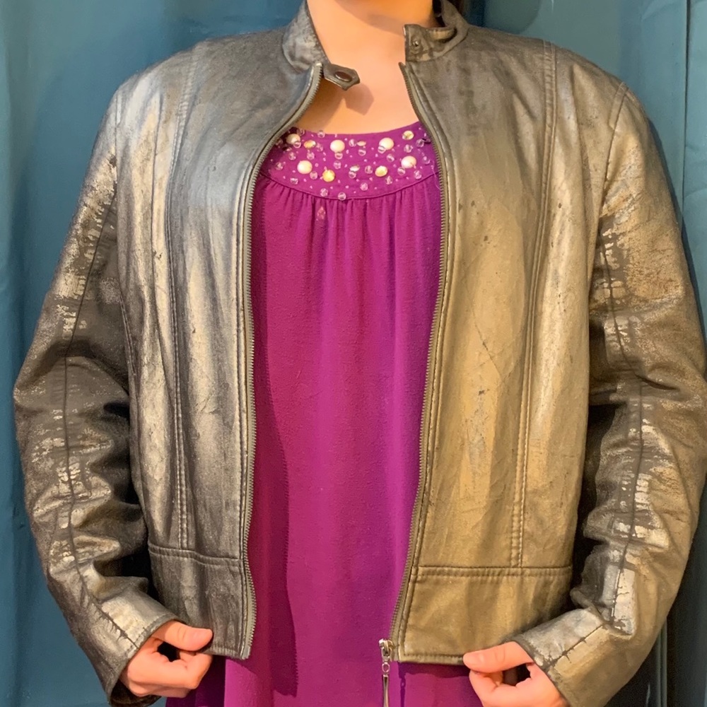New York and Company Streetwear Silver Jacket